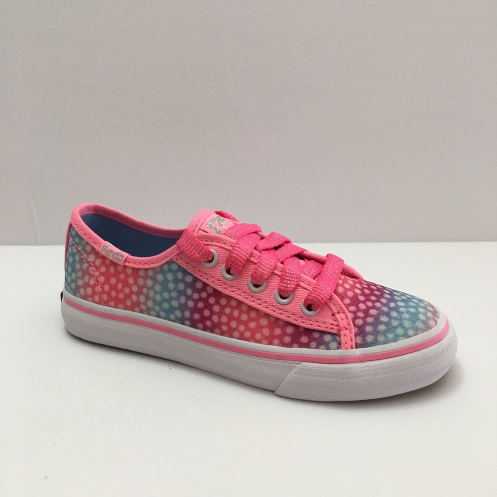 Keds Girls Double Up Pink Multi Dot Sneaker - Picture 2 of 6